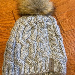 Women's Gray Knitted Winter Hat